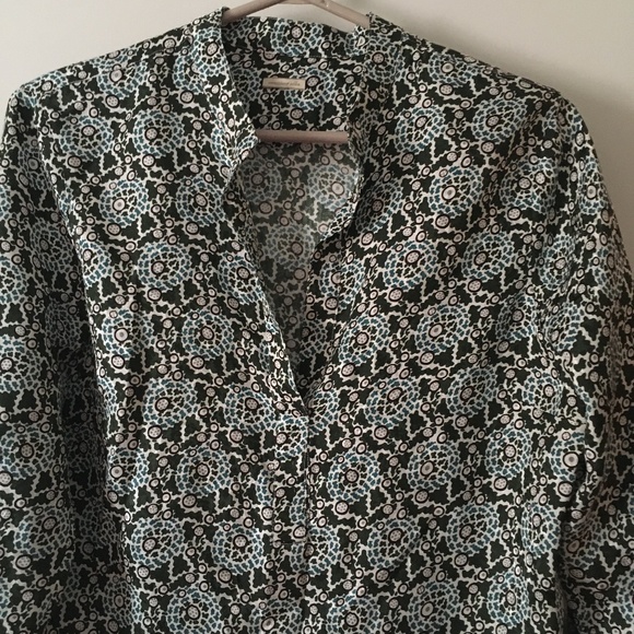 MASSIMO ALBA Multicolor Print Embossed Silk Pullover Blouse M - Picture 2 of 5